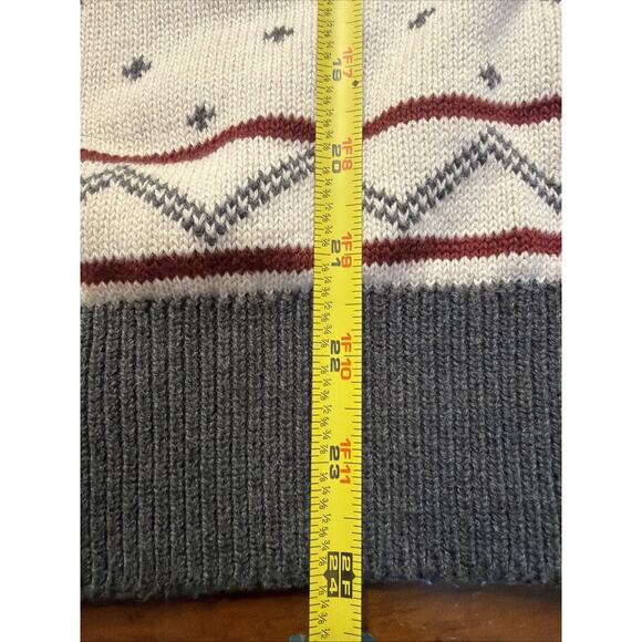 Lands' End Bear Fair Isle Crewneck Women’s Sweater Cream Holiday Winter Small - Picture 4 of 7